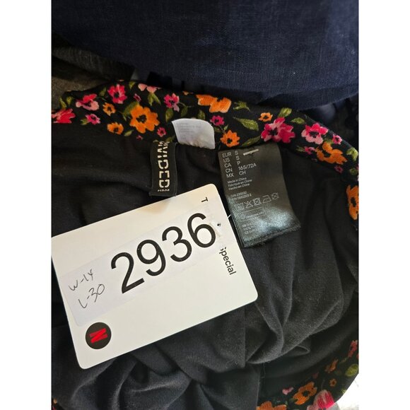 Black Floral Midi Skirt flowercore fairycore beach nautical cottagecore - Picture 6 of 7